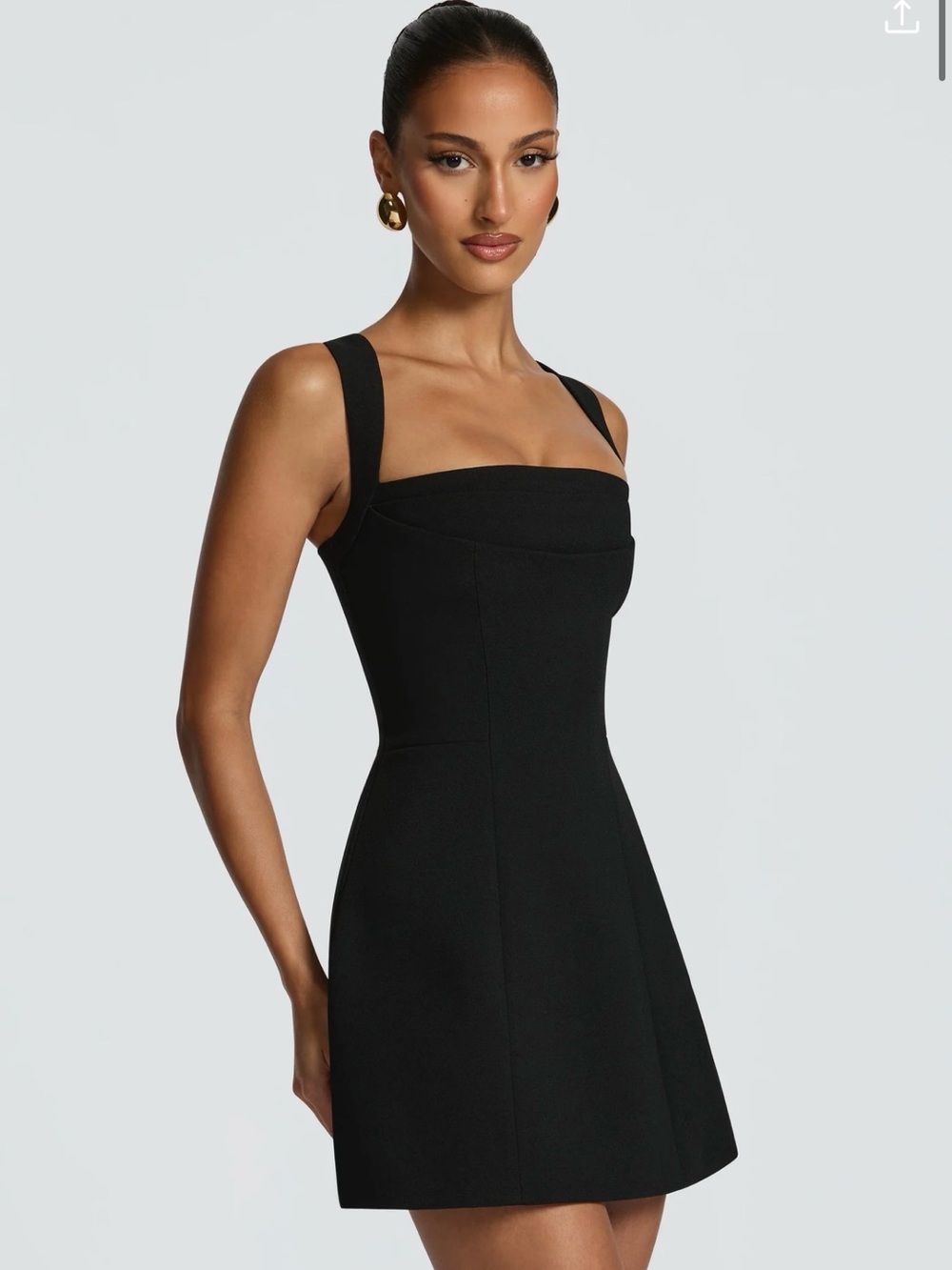 Structured Square-Neck Black Babyboo Dress - Picture 2 of 4